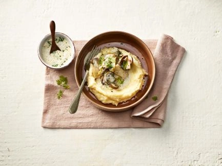 Pilzragout mit Kartoffel-Sbrinz-Püree